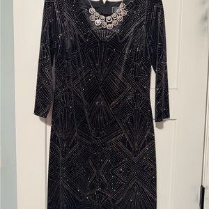 Jessica Howard Black Art Deco Dress